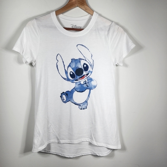 Disney Tops - Disney White Stitch Tshirt Size Medium